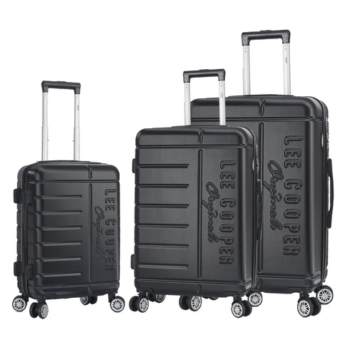 Valise de voyage au Maroc, Valise ABS Lee Cooper – Bagage de voyage robuste avec coque rigide en ABS, 4 roulettes multidirectionnelles, serrure à code, poche intérieure, sangles de maintien et doublure intérieure. Disponible en tailles 55 cm, 66 cm et 76 cm. Idéale pour voyages au Maroc et à l’international.