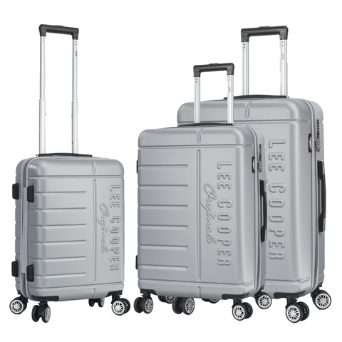 Valise de voyage au Maroc, Valise ABS Lee Cooper – Bagage de voyage robuste avec coque rigide en ABS, 4 roulettes multidirectionnelles, serrure à code, poche intérieure, sangles de maintien et doublure intérieure. Disponible en tailles 55 cm, 66 cm et 76 cm. Idéale pour voyages au Maroc et à l’international.