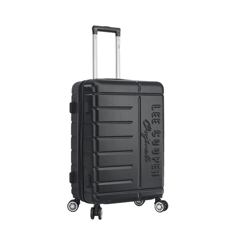 Valise de voyage au Maroc, Valise ABS Lee Cooper – Bagage de voyage robuste avec coque rigide en ABS, 4 roulettes multidirectionnelles, serrure à code, poche intérieure, sangles de maintien et doublure intérieure. Disponible en tailles 55 cm, 66 cm et 76 cm. Idéale pour voyages au Maroc et à l’international.
