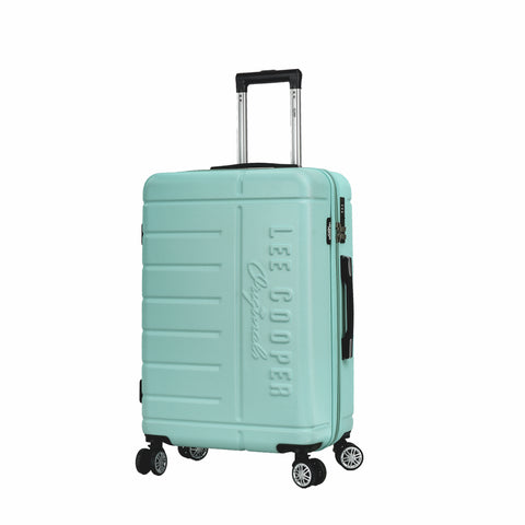 Valise de voyage au Maroc, Valise ABS Lee Cooper – Bagage de voyage robuste avec coque rigide en ABS, 4 roulettes multidirectionnelles, serrure à code, poche intérieure, sangles de maintien et doublure intérieure. Disponible en tailles 55 cm, 66 cm et 76 cm. Idéale pour voyages au Maroc et à l’international.