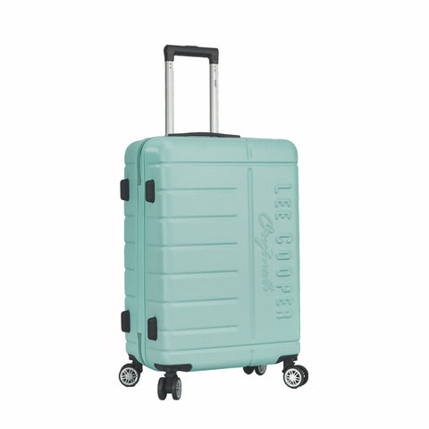 Valise de voyage au Maroc, Valise ABS Lee Cooper – Bagage de voyage robuste avec coque rigide en ABS, 4 roulettes multidirectionnelles, serrure à code, poche intérieure, sangles de maintien et doublure intérieure. Disponible en tailles 55 cm, 66 cm et 76 cm. Idéale pour voyages au Maroc et à l’international.