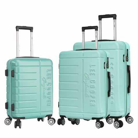 Valise de voyage au Maroc, Valise ABS Lee Cooper – Bagage de voyage robuste avec coque rigide en ABS, 4 roulettes multidirectionnelles, serrure à code, poche intérieure, sangles de maintien et doublure intérieure. Disponible en tailles 55 cm, 66 cm et 76 cm. Idéale pour voyages au Maroc et à l’international.