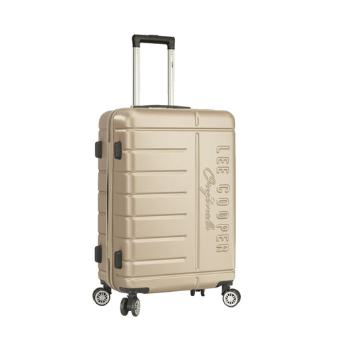 Valise de voyage au Maroc, Valise ABS Lee Cooper – Bagage de voyage robuste avec coque rigide en ABS, 4 roulettes multidirectionnelles, serrure à code, poche intérieure, sangles de maintien et doublure intérieure. Disponible en tailles 55 cm, 66 cm et 76 cm. Idéale pour voyages au Maroc et à l’international.