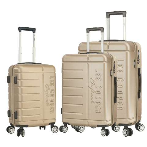 Valise de voyage au Maroc, Valise ABS Lee Cooper – Bagage de voyage robuste avec coque rigide en ABS, 4 roulettes multidirectionnelles, serrure à code, poche intérieure, sangles de maintien et doublure intérieure. Disponible en tailles 55 cm, 66 cm et 76 cm. Idéale pour voyages au Maroc et à l’international.