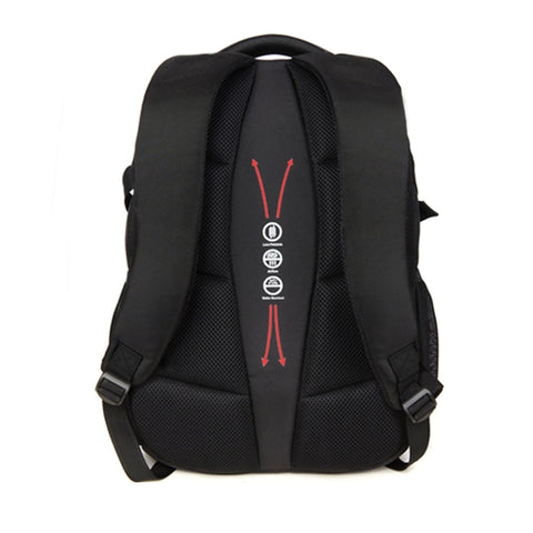 Sac à dos business Madisson en polyester 1680D – Sac professionnel avec compartiment pour ordinateur 17 pouces, compatible dossiers A4, grande poche frontale, poches latérales extensibles, dos et bretelles rembourrés. Idéal pour le travail, les études et les voyages d’affaires au Maroc.