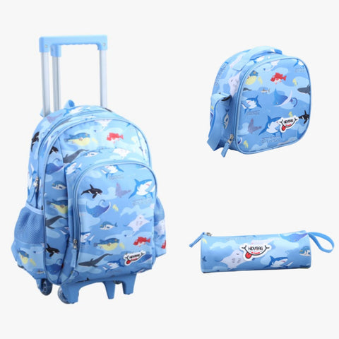 PACK TEENPACK KIDS TROLLEY + TROUSSE + LUNCH BOX  Bleu